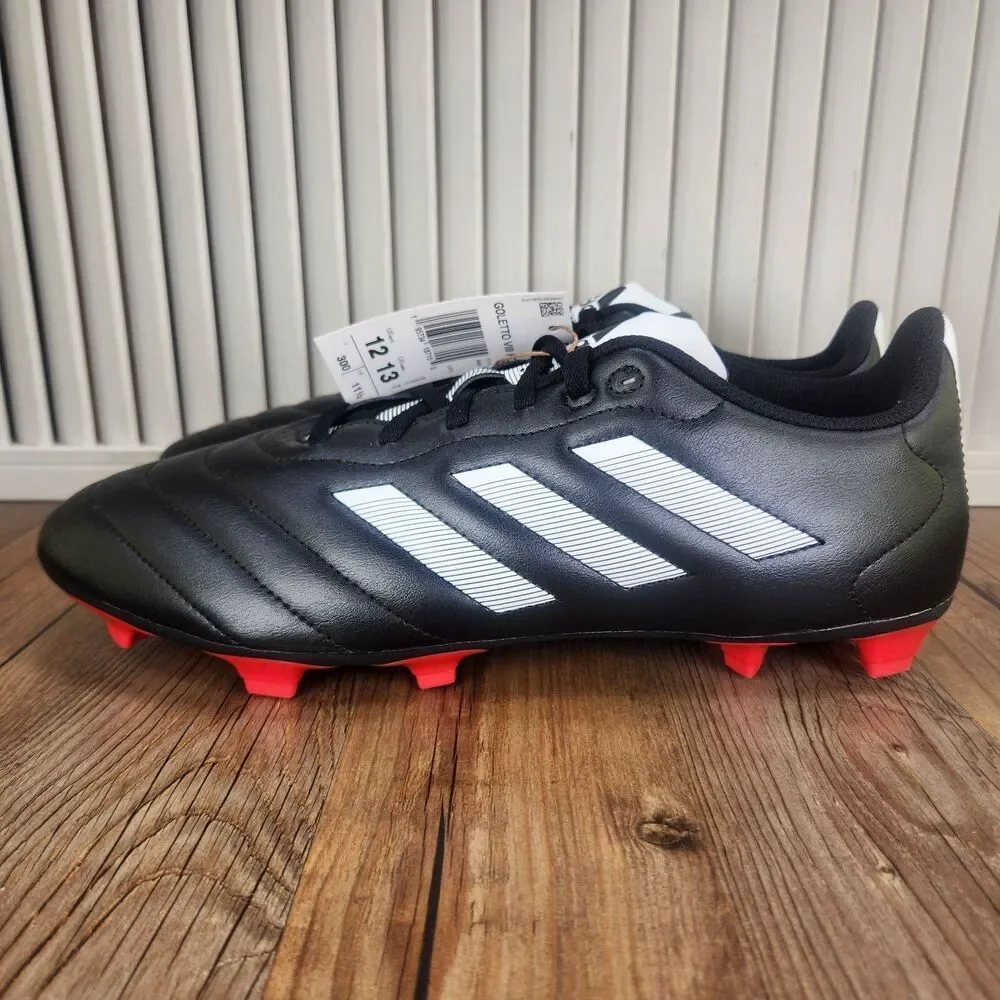 Adidas Goletto VIII FG Mens Sz 12 Black White Athletic Soccer Cleats Boot GX7793